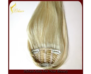 Best selling products wholesale price top grade 100% unprocessed Brazilian virgin remy human hair clip in bangs hair extension