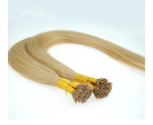 Blond color keratin straight human hair brazilian virgin i tip hair for white women