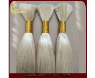 Cheveux blonds en prix de gros remy vierge prolongation vrac de cheveux brésiliens pleine cuticule Double tracé