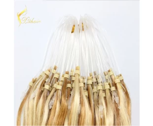 Blonde Brazilian Hair Micro Loop Hair Extensions 100g Blond Hair Micro Ring Virgin Hair