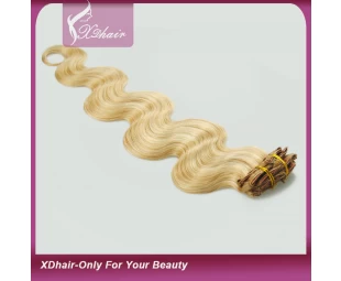 Body Wave Clip in Hair Extensions 100% Human Hair High Quality Cheap Price Manufacture Wholesale
