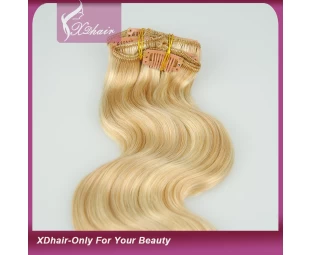 Body Wave Tangle gratuit Faire gratuit Pas de poux Pas Knot 100% non transformés Extensions de cheveux humains clip dans les cheveux