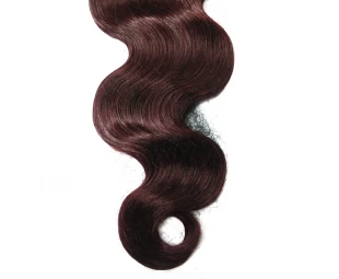 Body wave clip in human hair extension weft machine hair weaving
