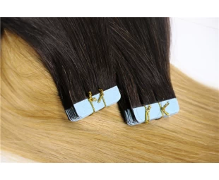 Brazilian Virgin Human Curly skin Hair, two tone color Hair Bundles, Top Quality Tape Hair Extension