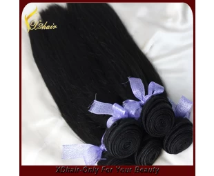 Manufacture Wholesale 100% Human Hair Cuticle Remy Brazilian hair 22"  #1 Jet Black