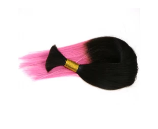 Brazilian human hair bulk 100g bundle top quality ombre hair