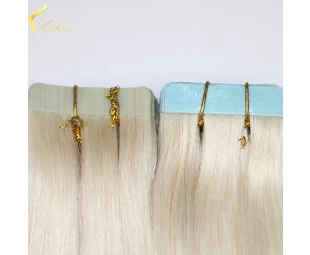 Cheap Silky Straight Blonde 100% Human Remy Mini Flower Tape Hair Extensions