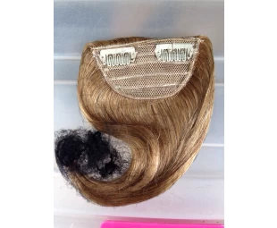 Cheap Wholesale Natural Hair real 100% clip de Remy en la extensión del pelo flequillo