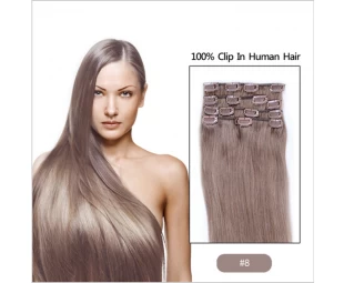Cheap and high quality 220g remy russian clip in 100 human hair extensions