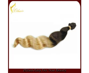 Cheap fast delivery high quality 100% European remy human hair weft bulk loose wave two tone double drawn hair weave