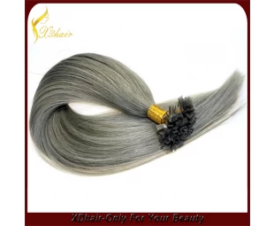 Cheap high quality 100% Brazilian virgin remy hair Italy glue pre-bonded hair V tip hair extension