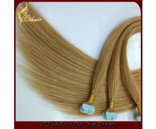 Cheap extensão do cabelo humano trama Pu / Pele cabelo indiano de trama de alta qualidade