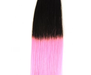 Cheap price human hair bulk peruvian hair extension ombre pink/black hair