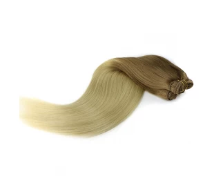 Cheap price shedding free wholesale two tone 8/18 silky straight ombre color weft hair