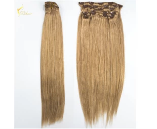 Cheap price wholesale 22inch 100 real Mogolian Clip in human hair extensions