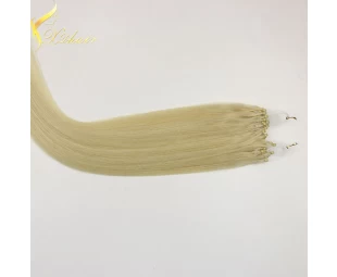 Cheap silky straight blonde 100% human remy 0.8g ombre micro loop ring hair extension