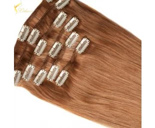 Cheap unproessed straight no tangle & shedding double weft remy clip in hair extension 220 grams