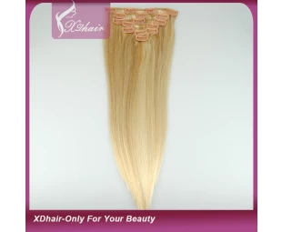 Clip in Hair Extensions 100% Human Hair High Quality Cheap Price Manufacture Wholesale Silky Straight Wave