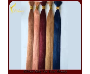 Цветные наращивание волос основная девственница Remy прямые волосы