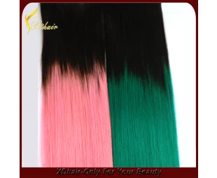 Dip colorant queue de cheval / deux couleurs queue de cheval ton remy vierge extension de cheveux de qualité 6A