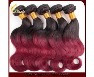 Dip dye remy vergine dell'onda dei capelli umani dei capelli ombre capelli superiori