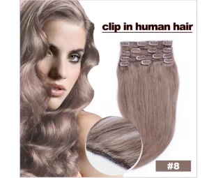 Direct price raw virgin clip in human hair extensions remy