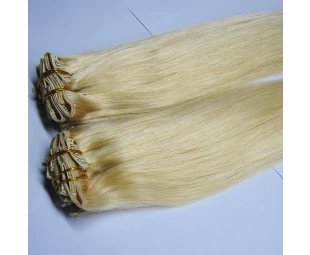 Duplo tirado 100% extensão do cabelo humano grampo de cabelo cor de cabelo louro do ouro