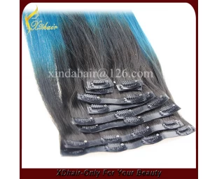 Double 100% tiré couleur ombre de cheveux 22 "clip 220g dans Hairextension