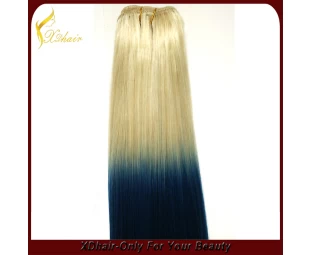 Dubbel getrokken 100% human hair straight wave ombre wave mix kleur haarverlenging