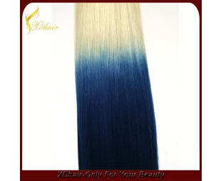 Cheveu humain vague droite double extension dessinée 100% de mélange d'onde ombre de couleur de cheveux