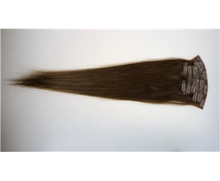 Double drawn 190g 100% real human hair extensions clip in extension