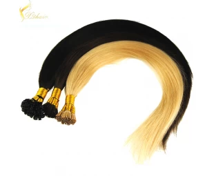 Double drawn prebonded hair extension remy curly pre bonded hair extension