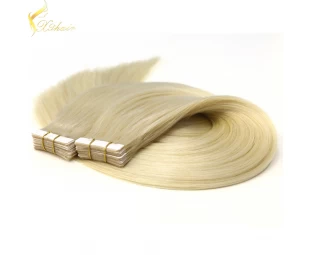 Double weft full cuticle wholesale virgin tape hair extensions remy straight
