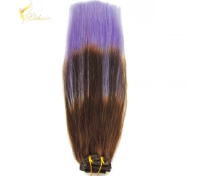 Exquisite different weight 100g 120g 160g 220g 260g 100% brazilian hair clip in hair extensions  20"
