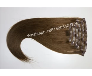 Factory Price European Skin Weft Virgin Hair clip in Hair Blonde to White Mixed Color Straight Hair Extension Discount