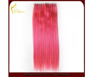 Factory price best colored 100% Brazilian virgin remy new style blue glue colorful tape hair extension