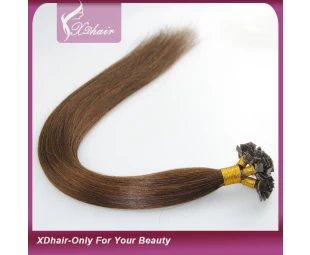 Produktion Großhandel 100% Jungfrau-brasilianisches Haar Italien Keratin-Kleber flache Form Nait spitzen Haarverlängerung