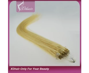 Fashion Keratin Fusion Loop Tip Hair 6A Grade 100% Cheap Indian Remy Micro Loop Ring Human Hair Extension