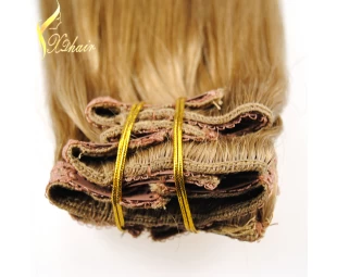 Fashion style natural human hair 100% indian remy hair clip in extensions