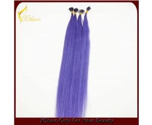 Estilo de la moda púrpura inclino extensiones de cabello brasileños