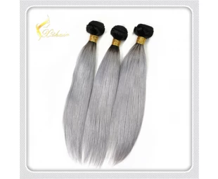 Fast Shipping Virgin Brazilian Hair Body Wavy Two Tone #1b/#Grey Human Hair Weft