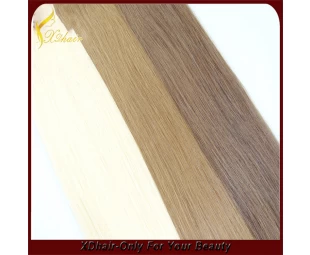 Fast delivery top grade 100% European virgin remy human hair weft double drawn silky straight wave hair weave