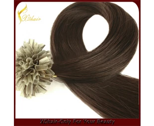 First selling brand name best colored Indian virgin remy nail tip human hair double drawn keratin U tip hair extension