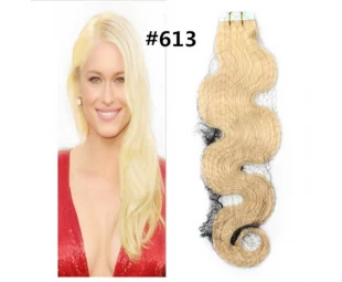 For Women No Tangle And Shedding Body Wave Brazilian Hair Skin Weft Tape Remy Hair Extension