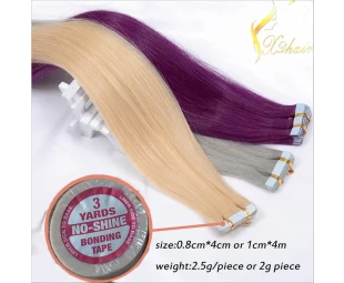 Full Head 100% Human Virgin Remy Purple cheap tape hair extensions