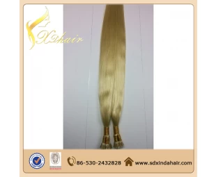 Grade 7A factory supplier 100% human hair keratin hair extension I tip hair extension