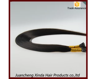 Grade 7A factory supplier 100% human hair keratin hair i tip curly hair extensions