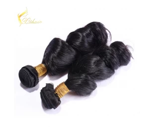 Grade 7A indian loose wave hair loose curl natural indian hair machine Wefts