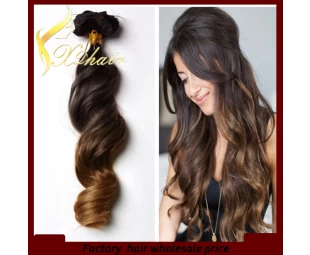 Grade 7a virgin remy human hair wave body wave  ombre dip dye hair extension 50g to 260g hair