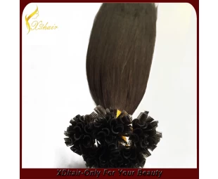 グレードAAAAAA最高品質の卸売レミーuはケラチン人間の髪の毛の拡張子を傾ける